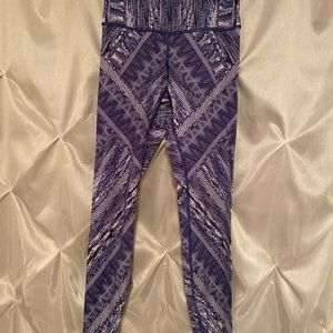 Blue Lululemon Leggings 28”